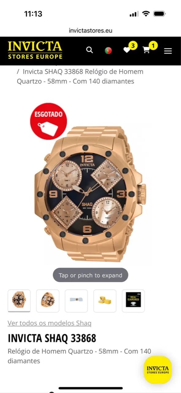 Relógio Invicta Shaq 33868 - Quartz - 58mm - 140 Diamantes - Foto 2