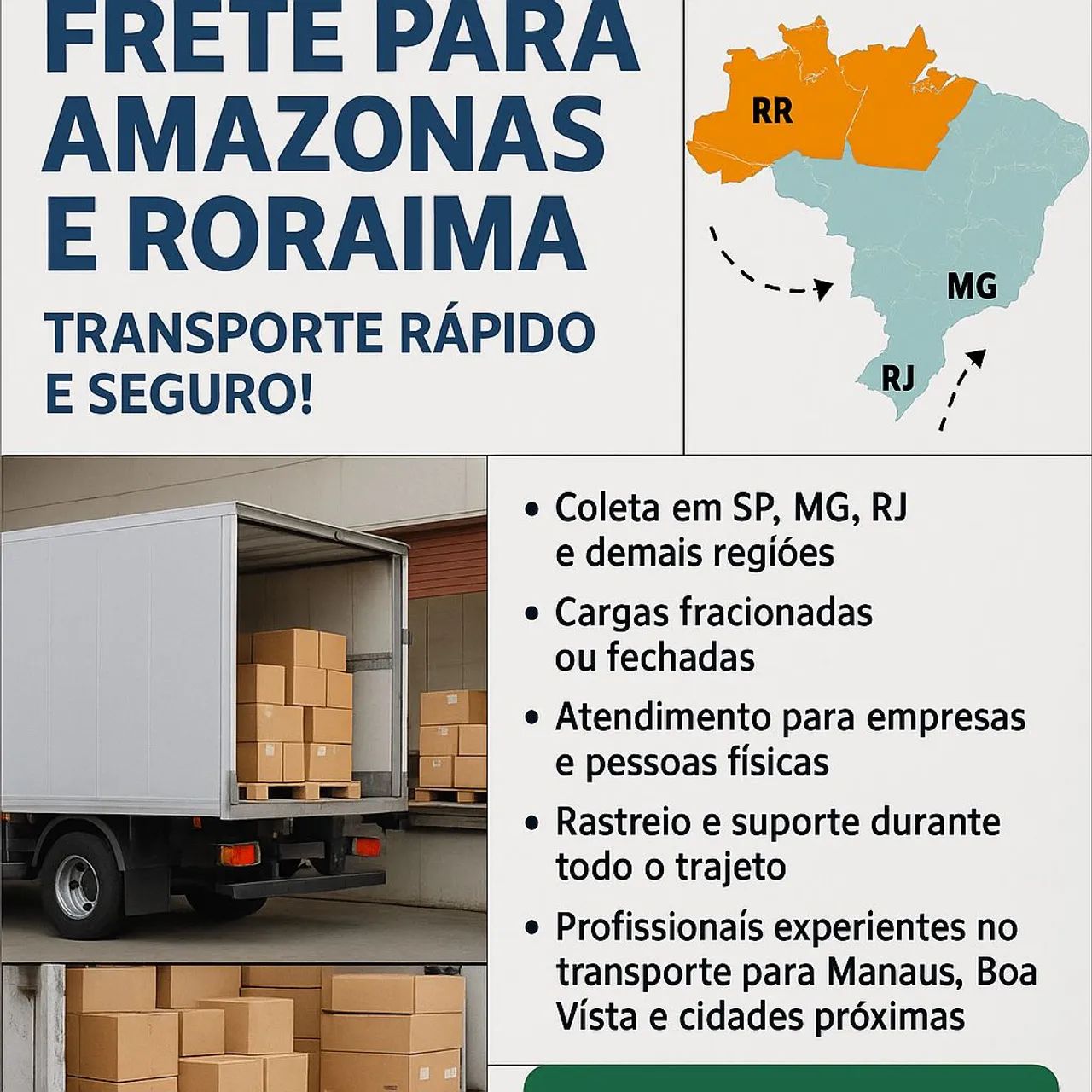 Frete Amazonas,  Roraima e Amapa- Transporte rápido e seguro