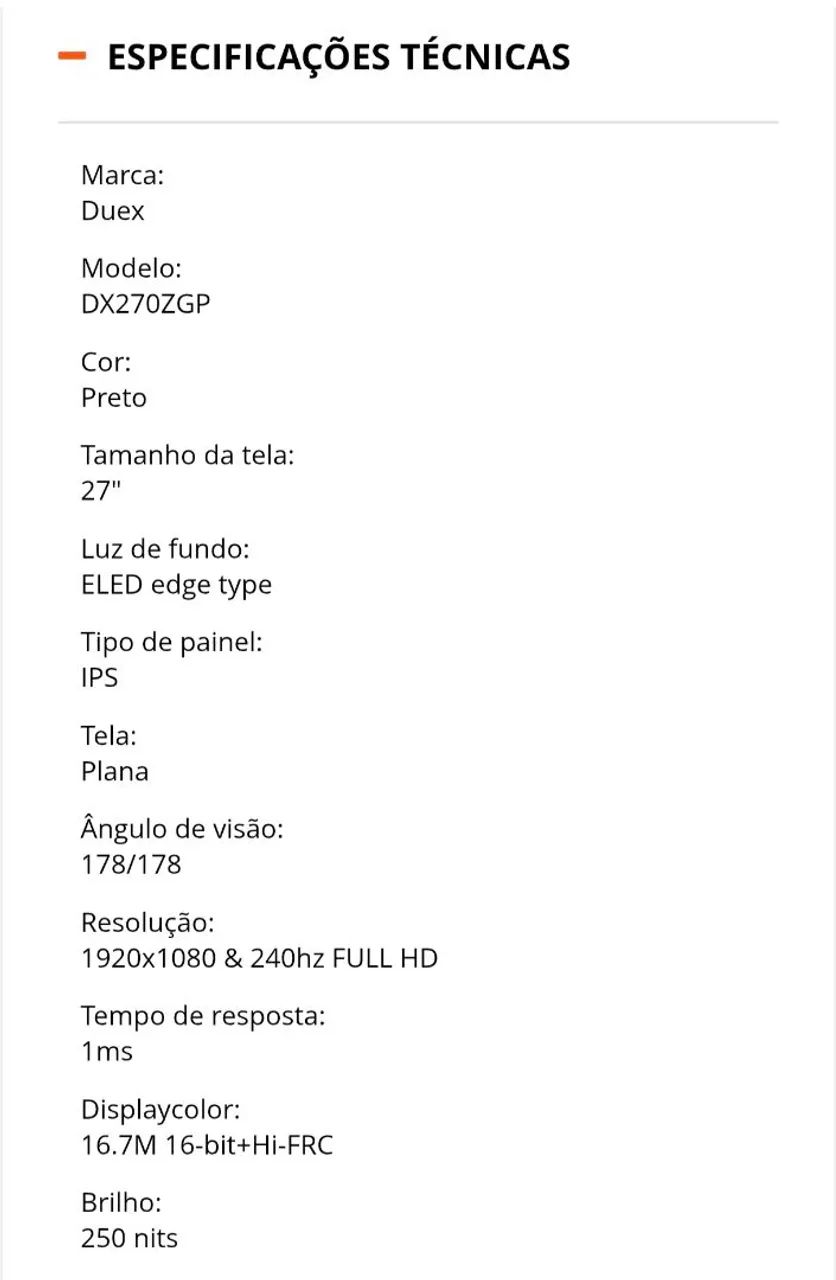 MONITOR GAMER 27 POL 240Hz NOVO SEM USO - Foto 2