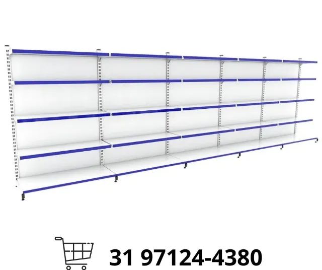 Gondola de Aço 5 Bandejas Branca Polar
