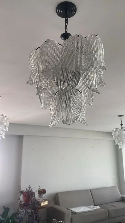 Lustre Pendente Folhas De Cristal  - Foto 6