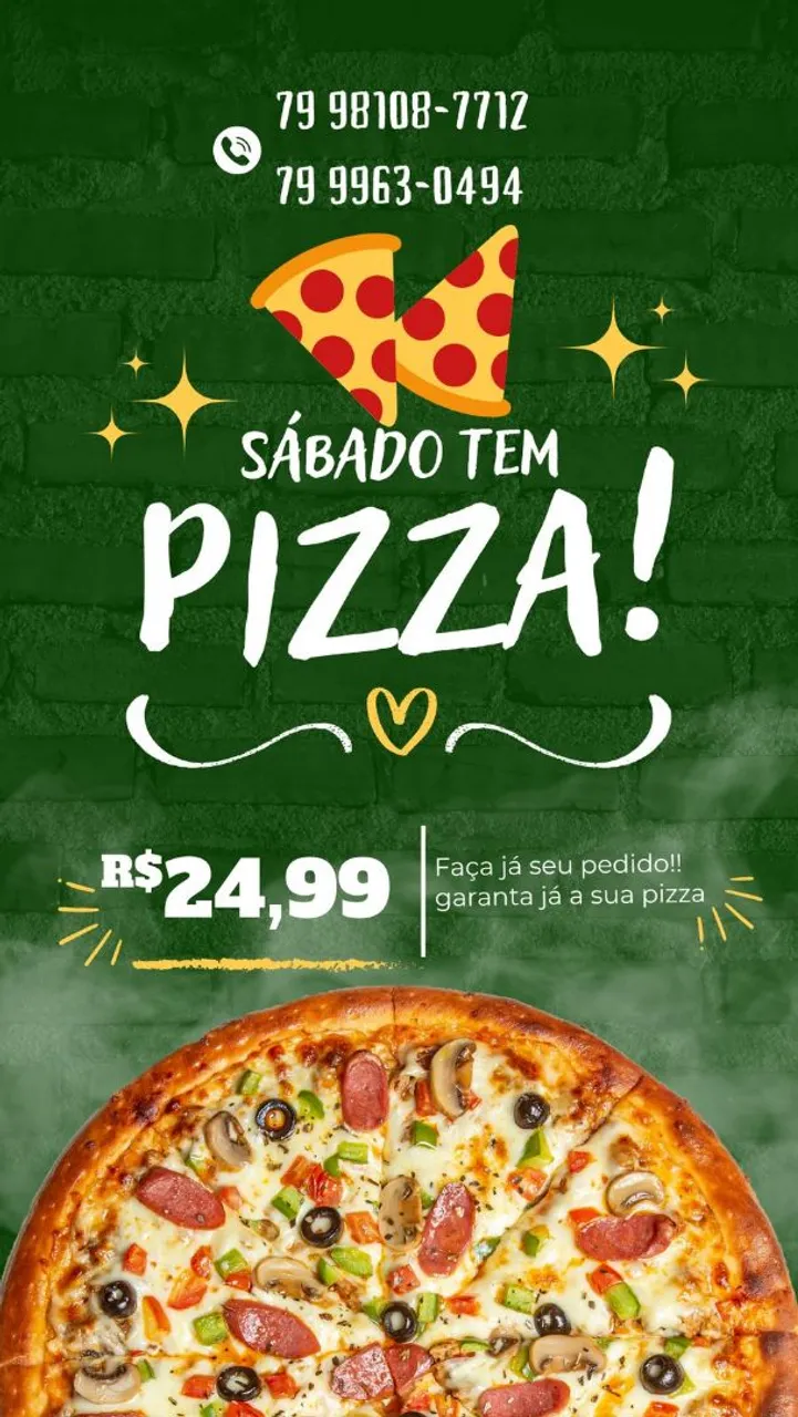 Pizza deliciosa por apenas R$24.9924,99!