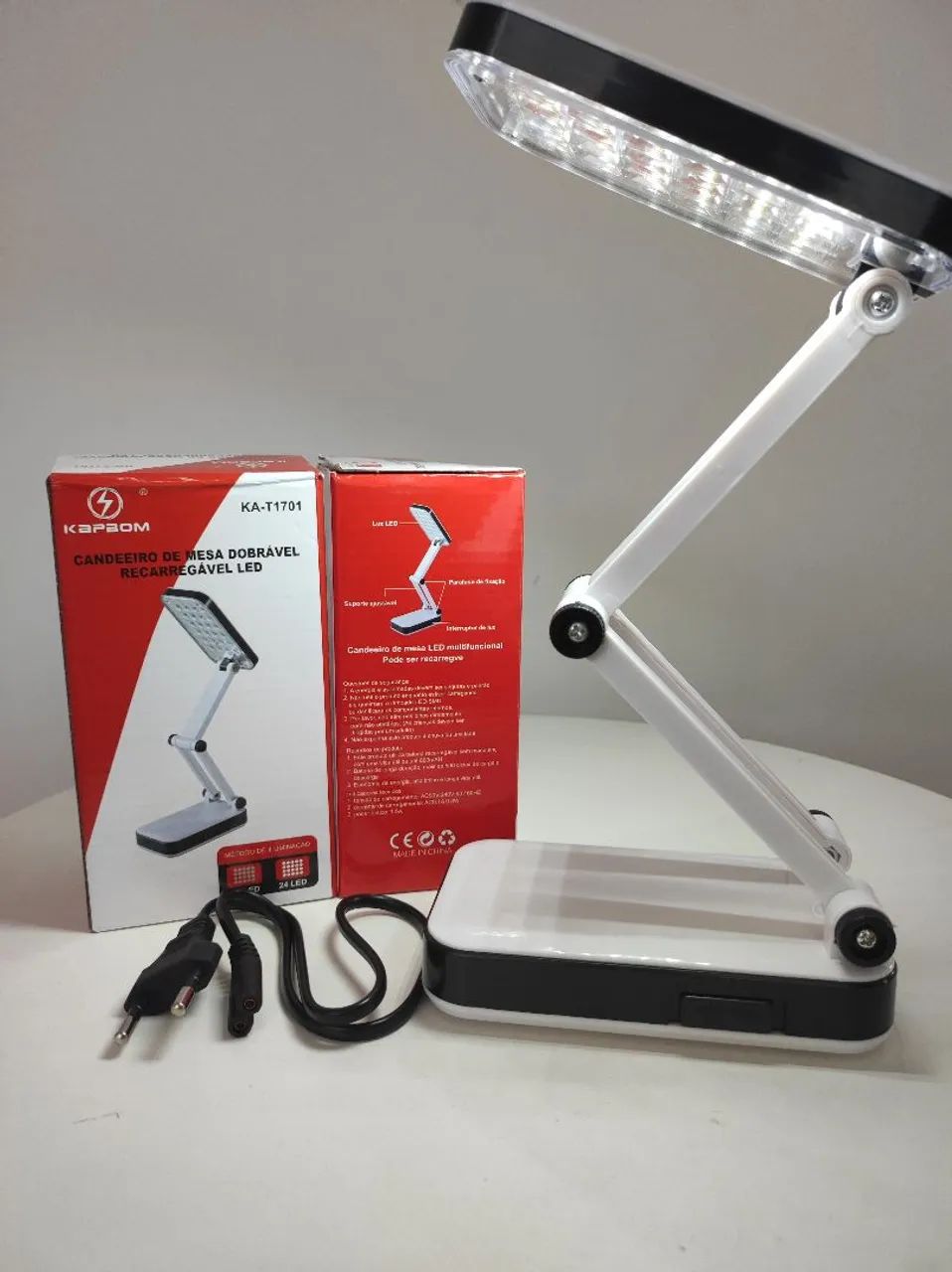Candeeiro de Mesa Dobrável Recarregável LED 24 LED