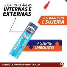 Cola Adesiva PL600 375g exterior Cascola montagem - Foto 3