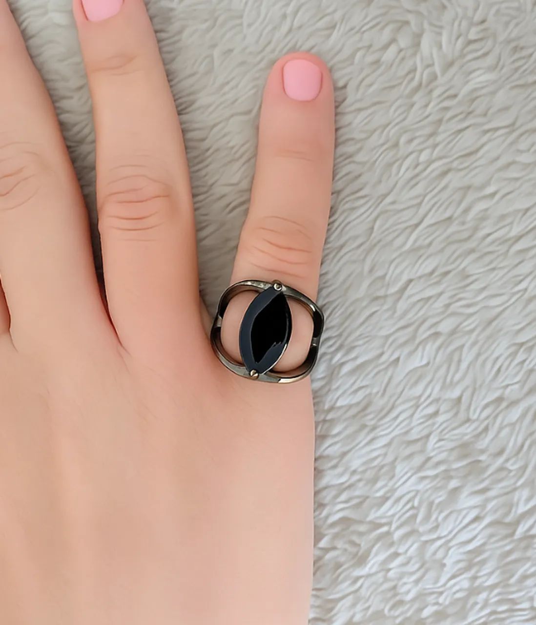 Anel Preto Moderno - Foto 2