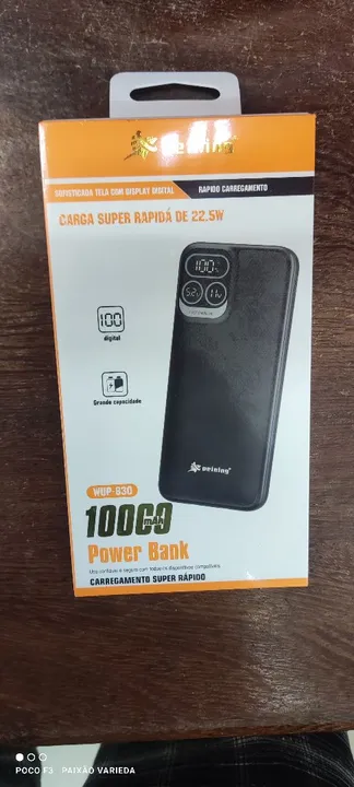 Power Bank 10000 mAh com Carregamento Rápido 22.5W