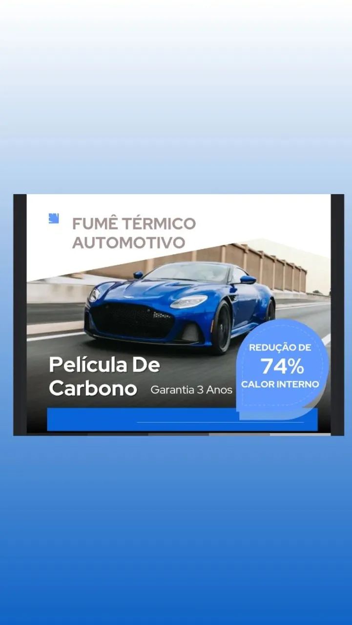 Película de Carbono para Carro - 74% de Redução de Calor!