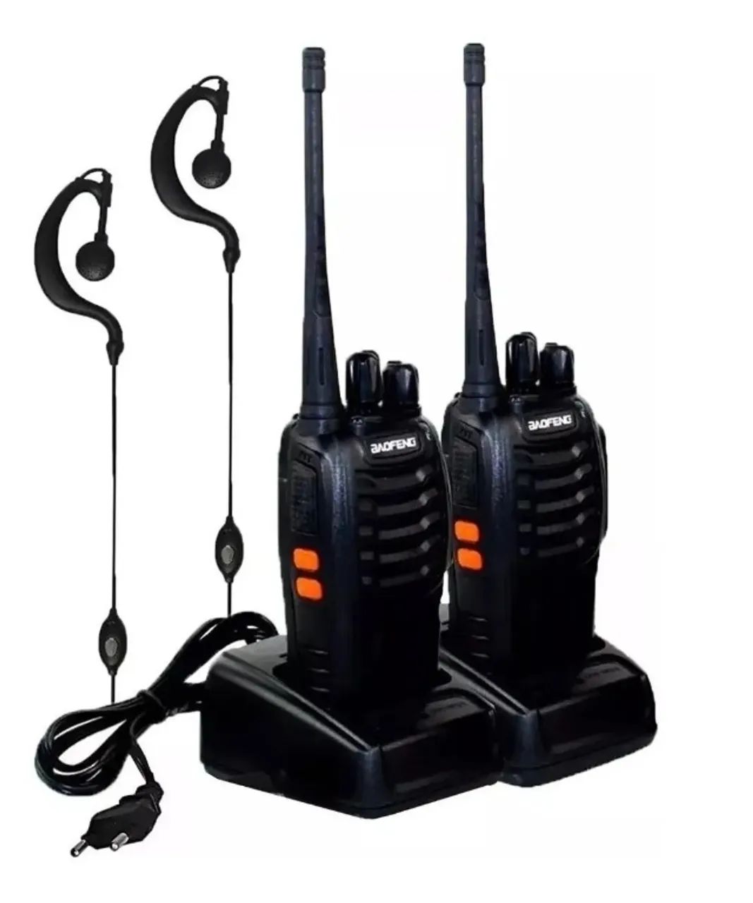 Kit 2 Radio Comunicador Walk Talk Baofeng Bf Com Fone De Ouvido BF-777 - Foto 2