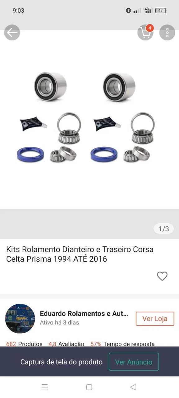 Kit rolamento do Corsa  valor 250