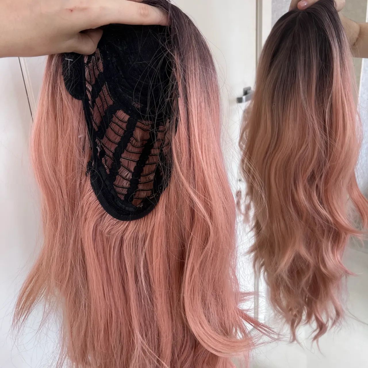 PERUCA LACE CABELO ROSA + spray desembaraçador - Foto 3