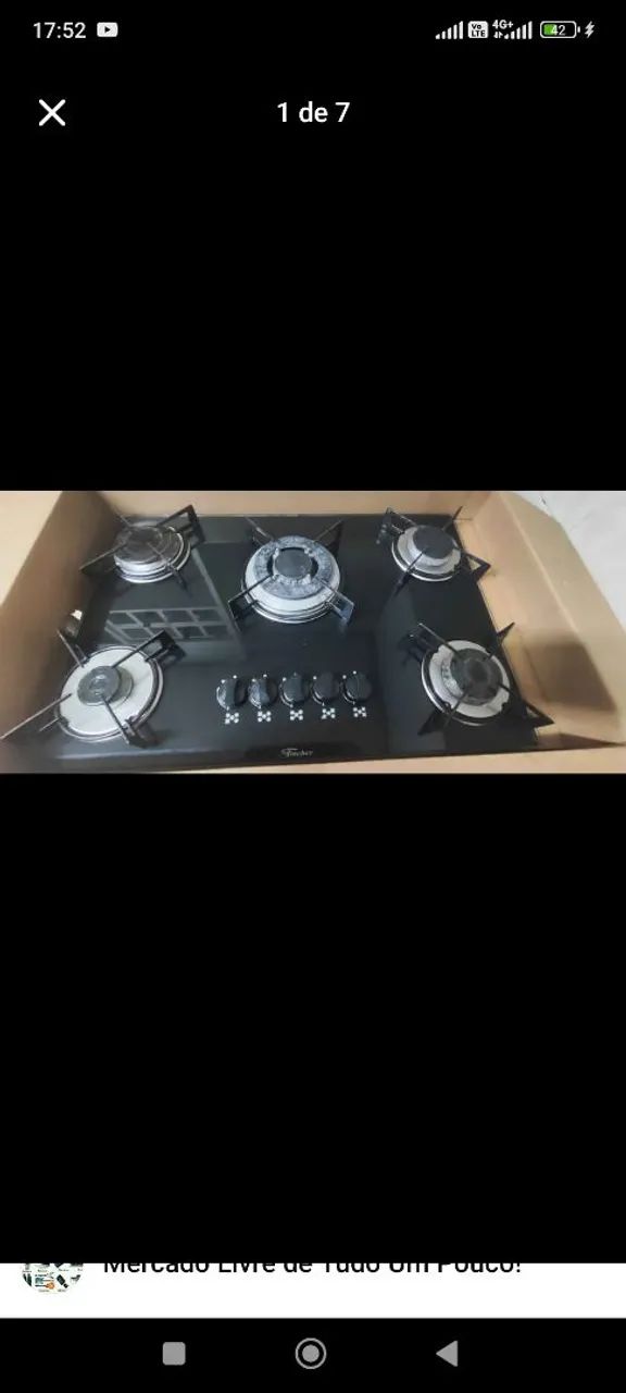 Cooktop Fischer 5 bocas chama tripla usado em boas condições  - Foto 6