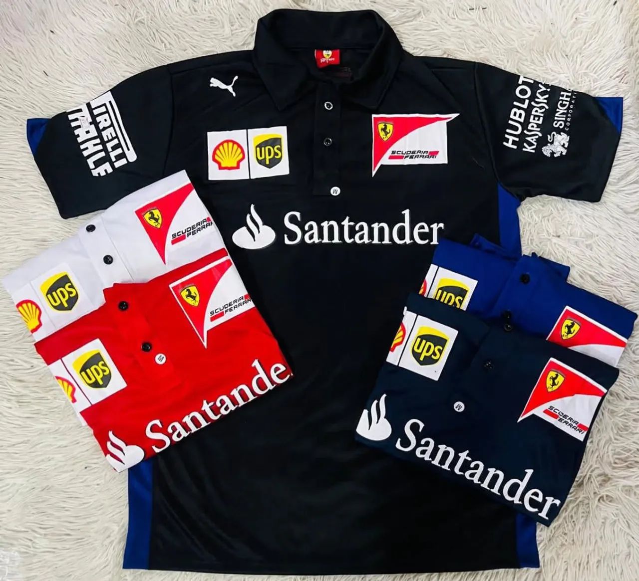 Camisas modelos gola polo malhar chinêsa e dei Fi modelos fórmula 1