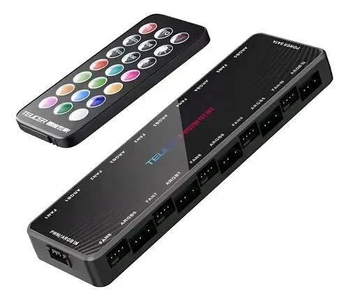 Controladora Teucer Argb Para 10 Fans Com Controle 5v