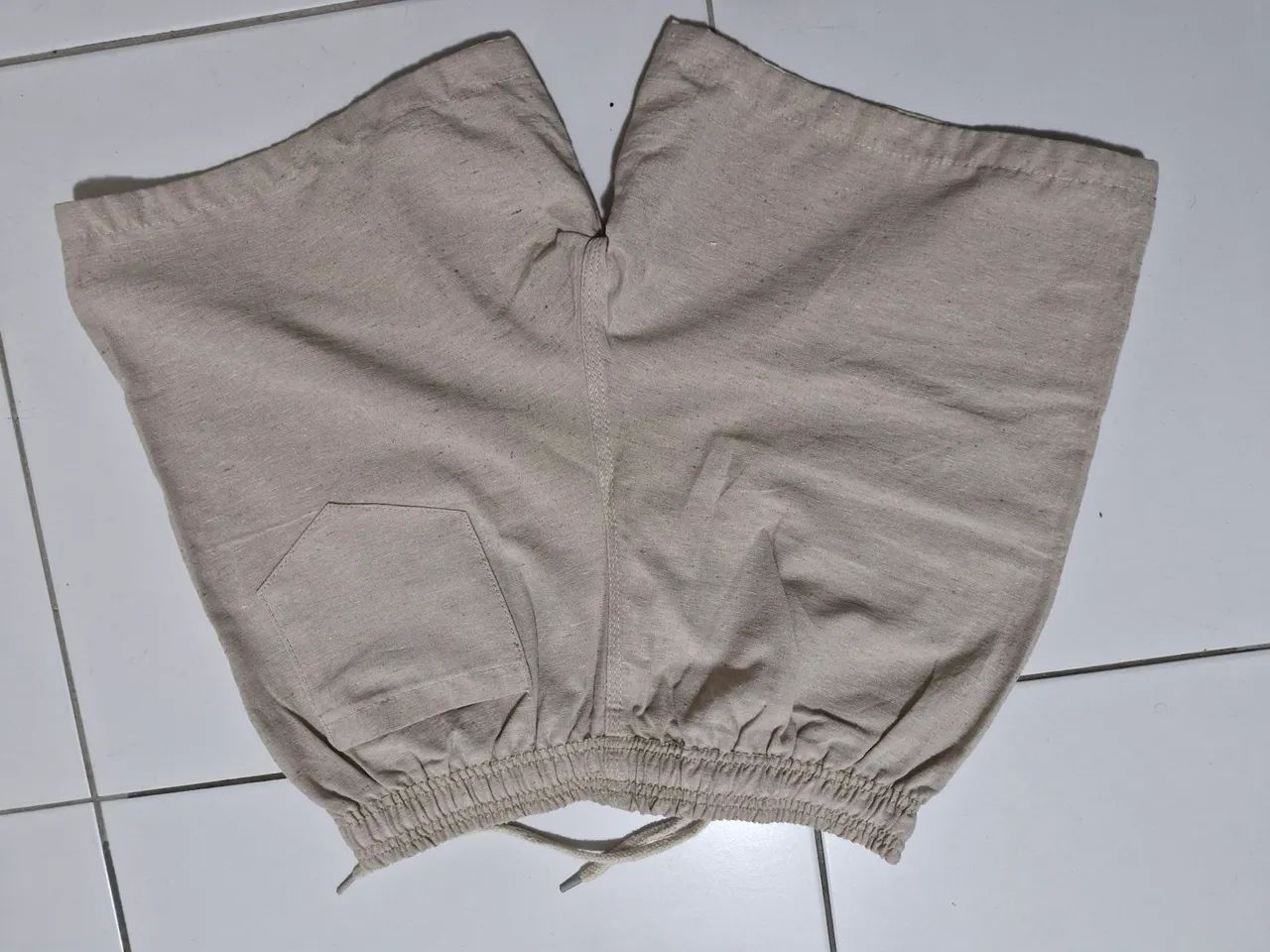 Kit 2 shorts linho - Preto e Bege - Foto 5