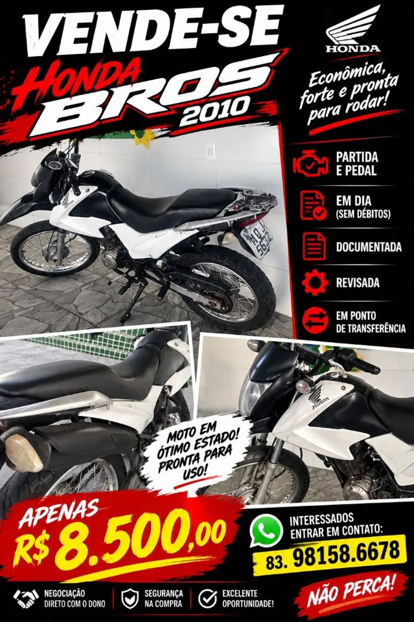 Bros 2010 partida e pedal