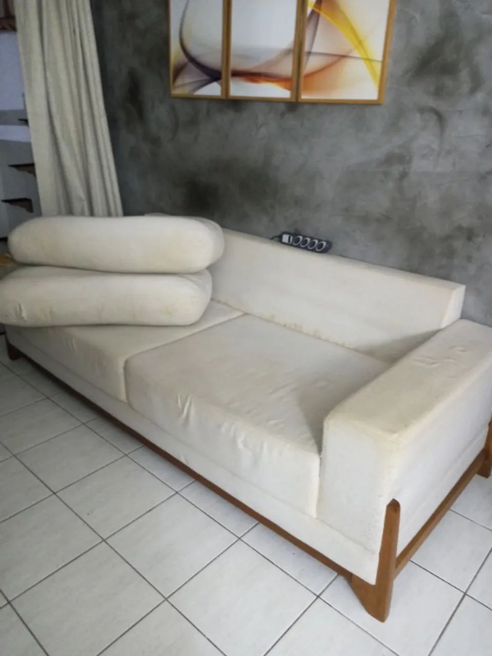 Sofá 4 lugares madeira  - Foto 4