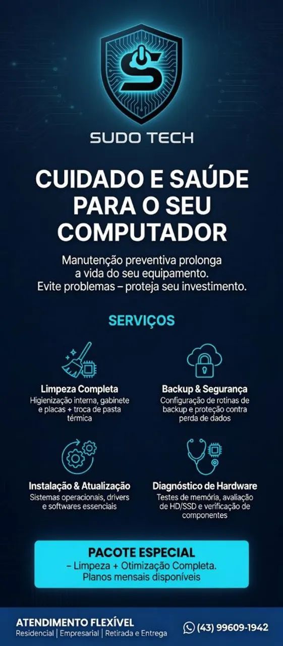 Limpeza e manutenção e soluções em informática 