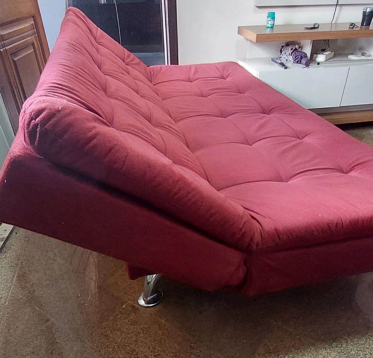 Sofá-Cama Linoforte com Tecido Suede 1.85cm 65746288346499122