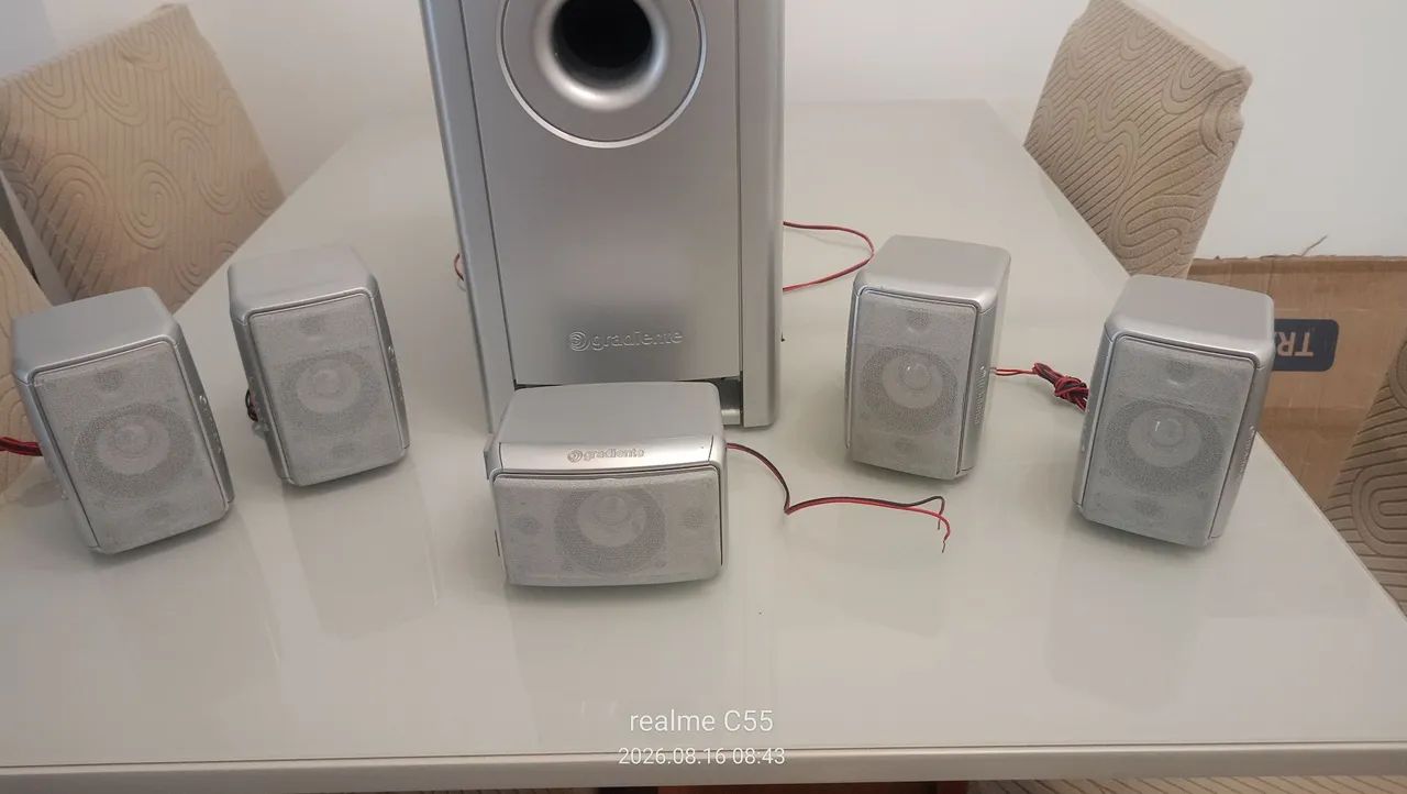 Conjunto de 5 caixas de som e 1 Subwoofer com alto-falante de 10 polegadas 