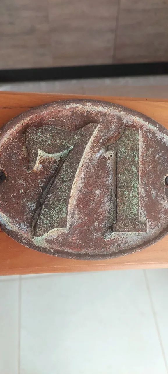 Placa antiga rara de ferro fundido  - Foto 4