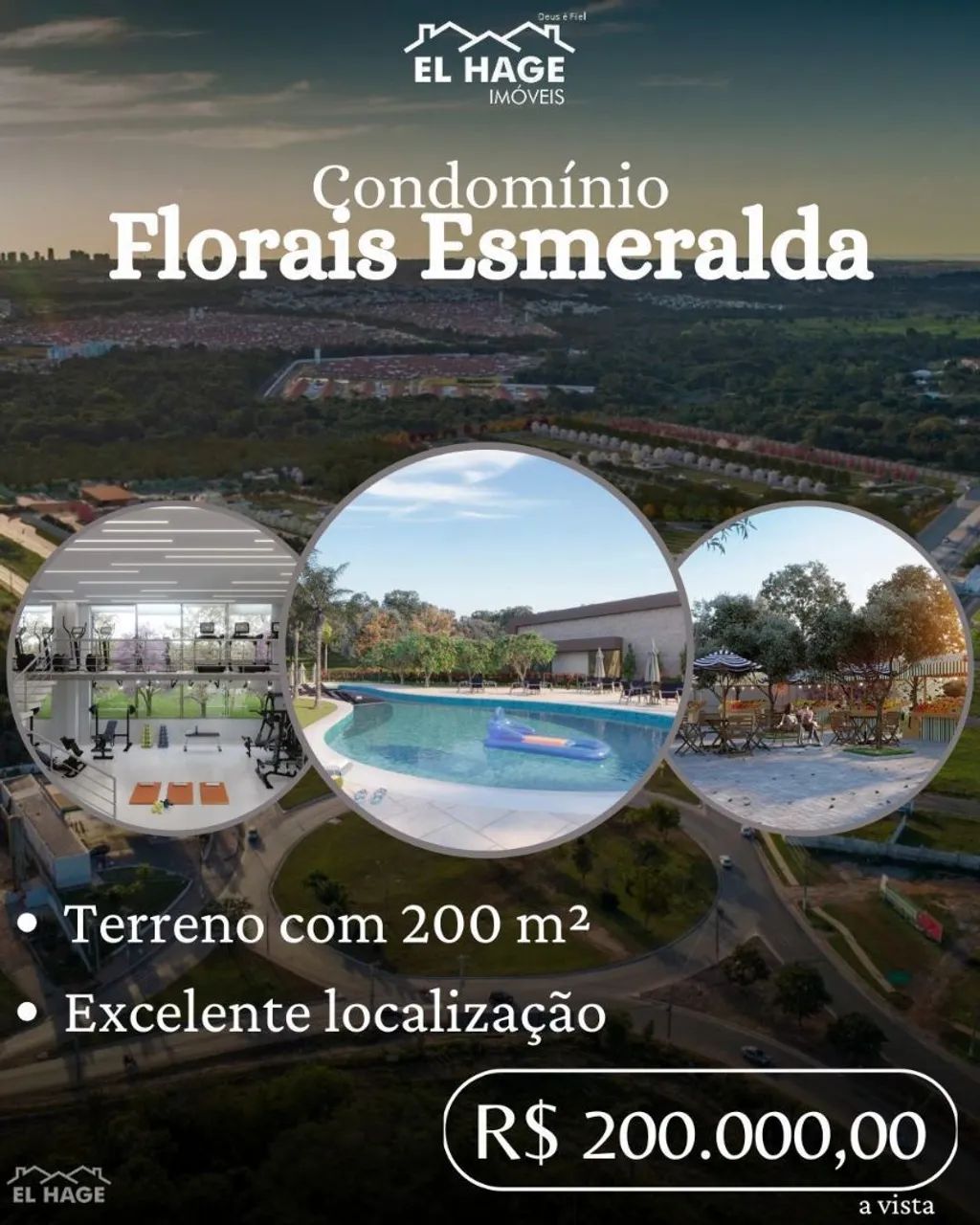 Terreno ginco florais Esmeralda 200mts 
