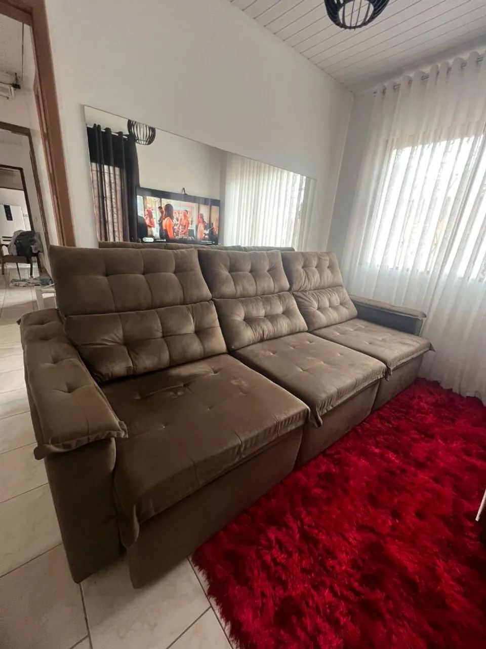 Sofá retrátil e reclinável lindo e impecável!!! - Foto 5