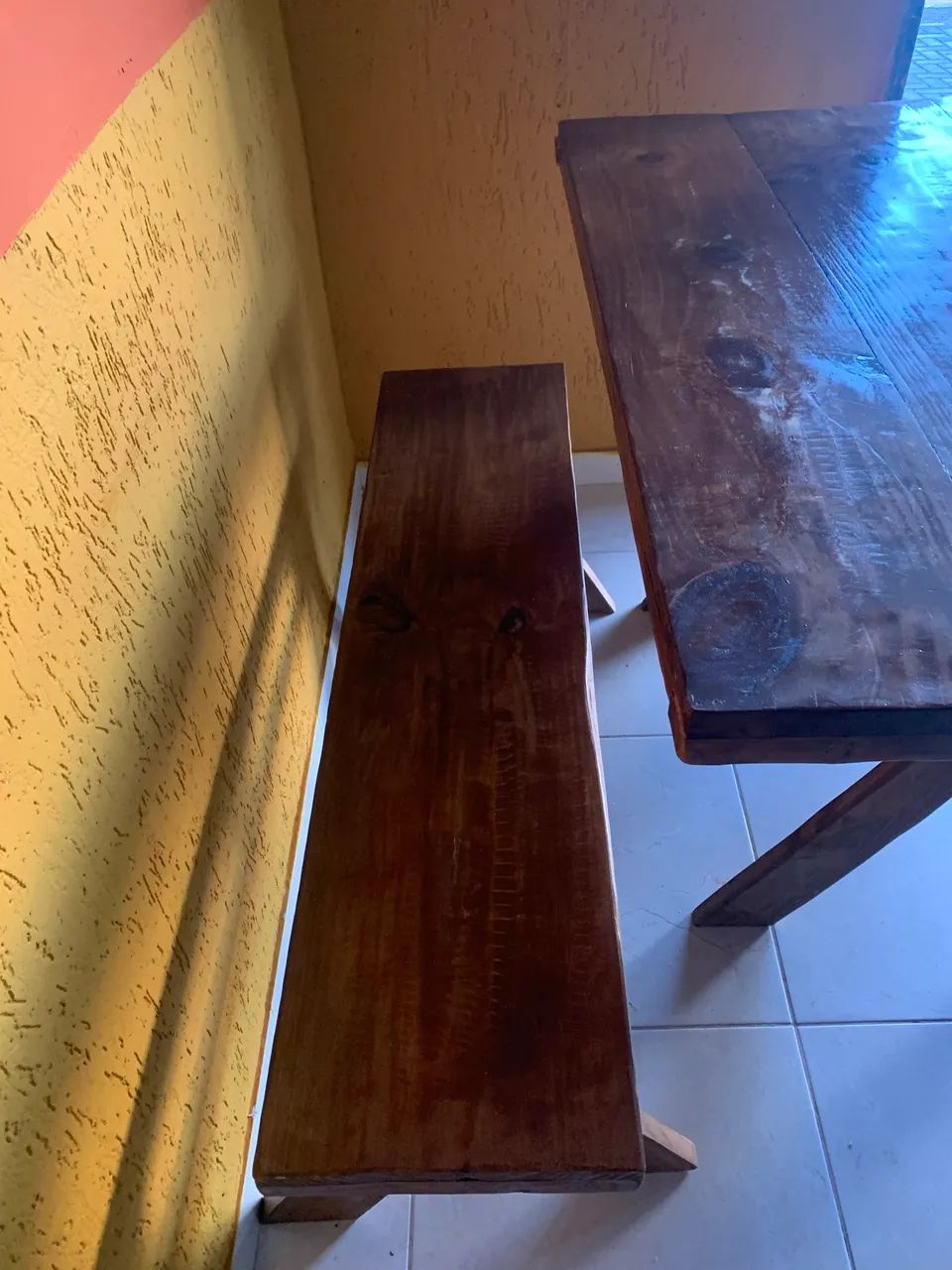 Mesa de madeira rústica - Foto 4
