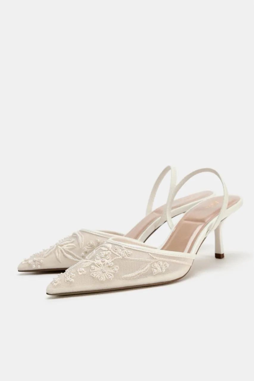 Sapato Mule com Mesh e Bordados - Tam. 37 - Foto 3