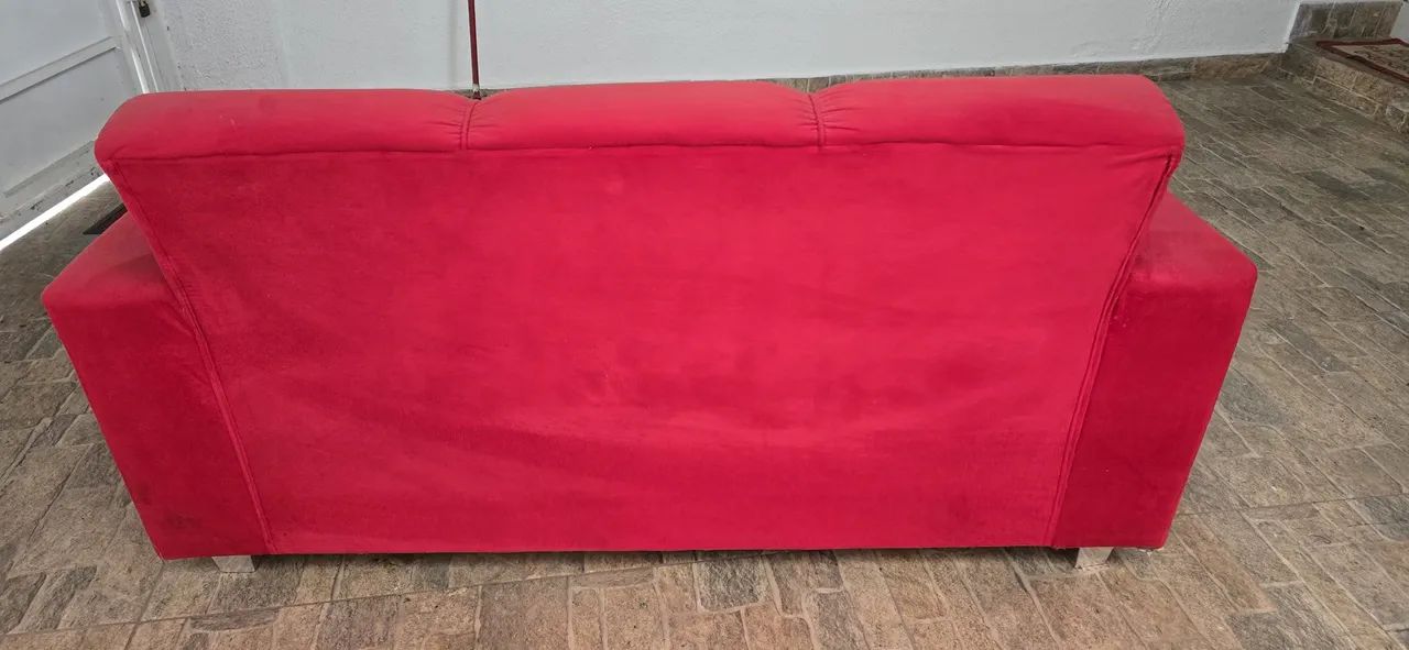 Sofá vermelho em suede  - Foto 2