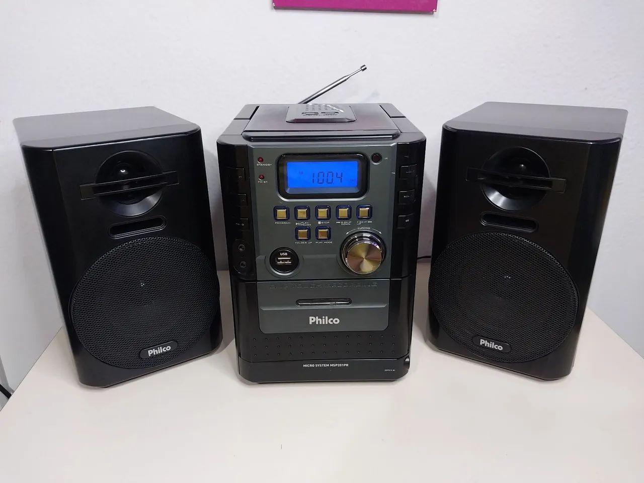 Som Retrô Perfeito: Micro System Philco MSP211 - CD, USB e Toca-Fitas 100% Funcional! - Foto 2