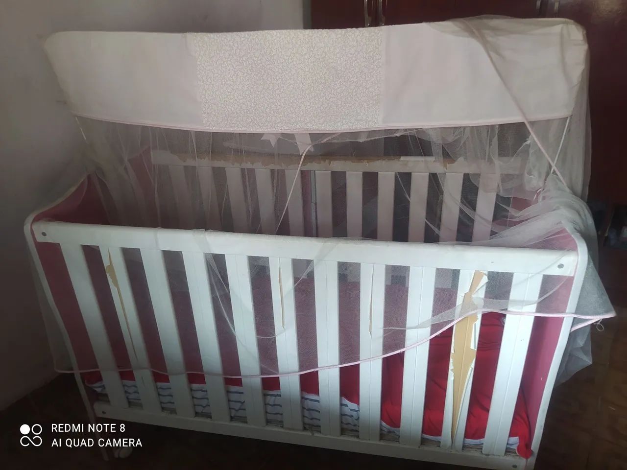 Berço de menina com colchão e véu  - Foto 2