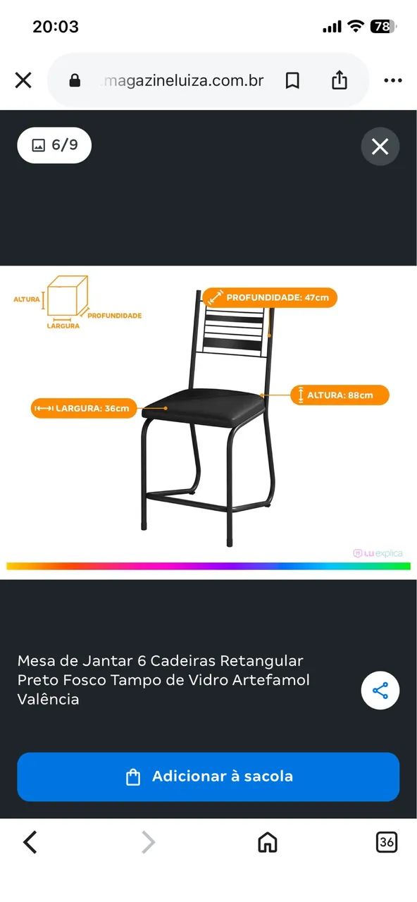 Mesa de jantar com 6 cadeiras  - Foto 3