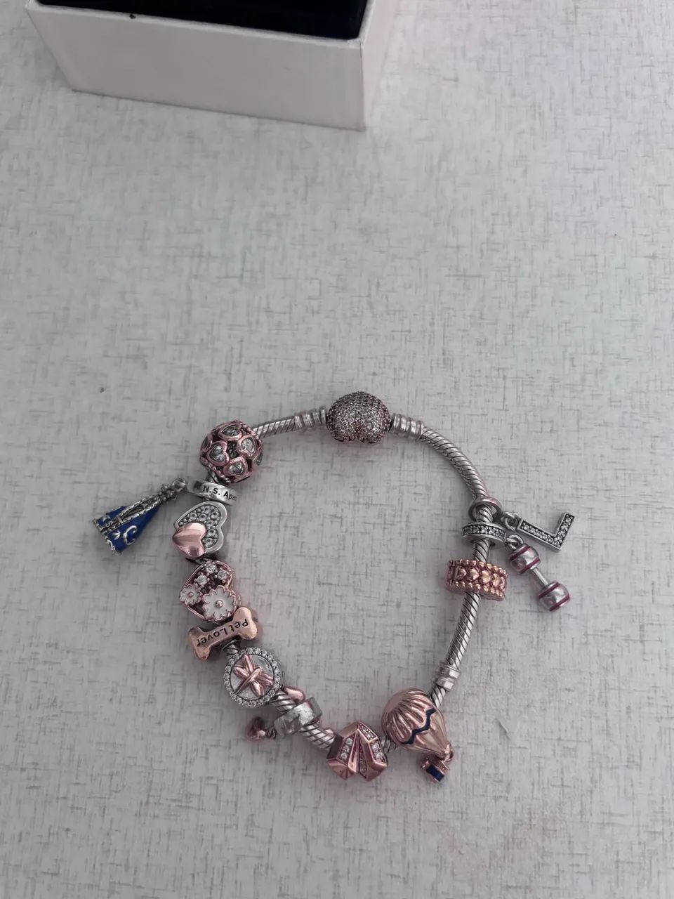 Pulseira Pandora Original Completa com 12 Charms + Caixa | Prata 925 - Foto 4