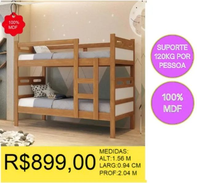BELICHE 100% MDF A PRONTA-ENTREGA  - Foto 3