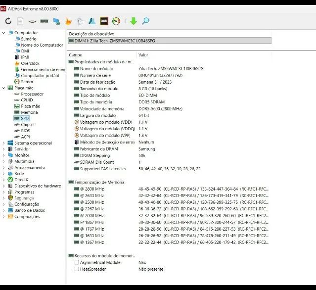 Memória ram 8 gb DDR5 sodimm  - Foto 6