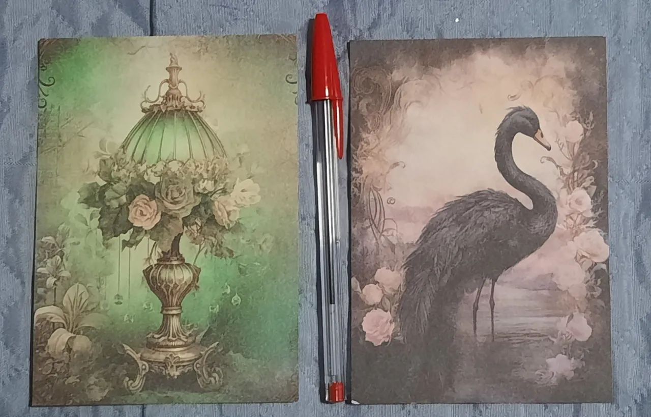 Lote de 50 notinhas vintage verde e preto - scrapbook, journal, papel de carta, coleção, 