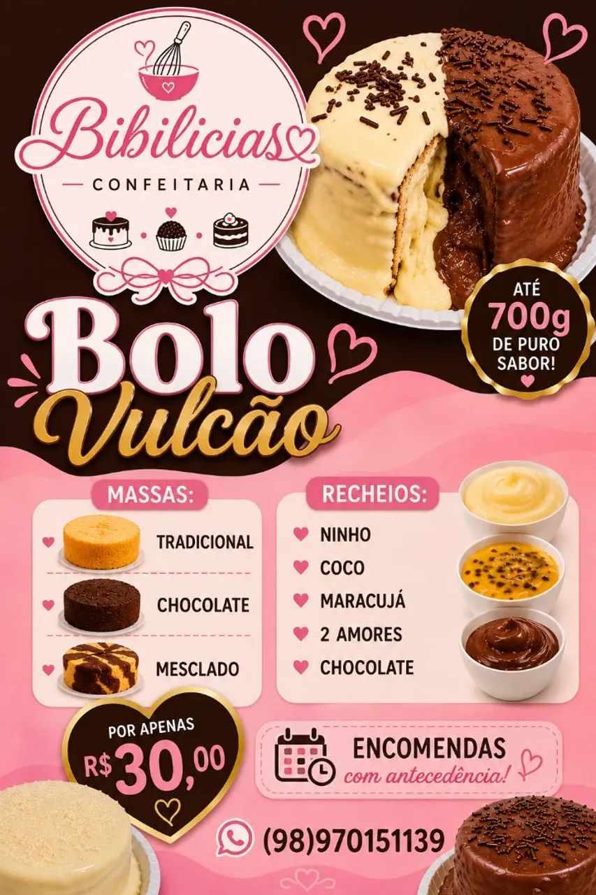 Bolo Vulcão 700g