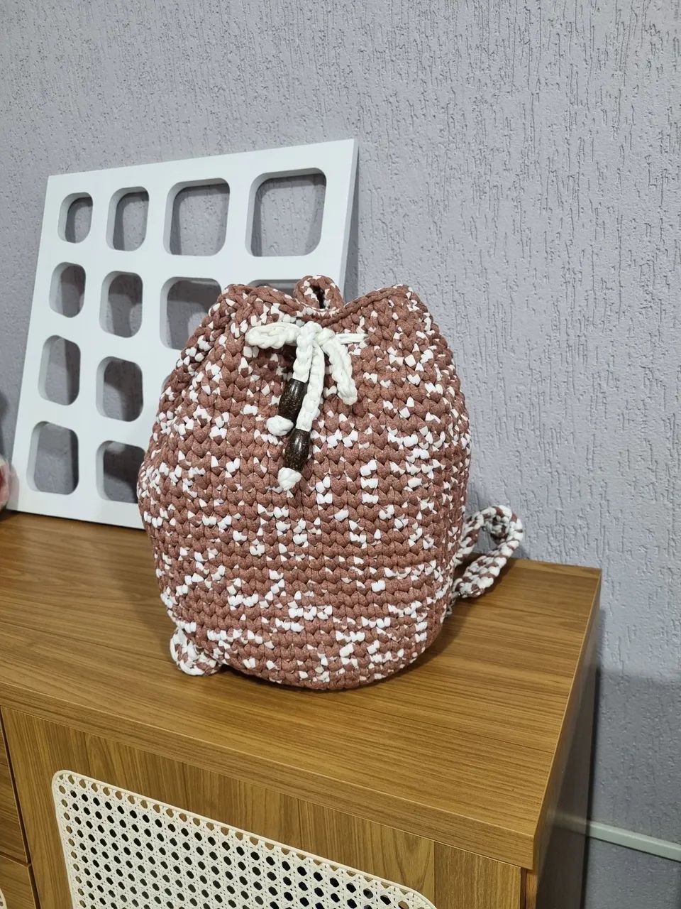 Mochila boho artesanal em crochê  - Foto 3