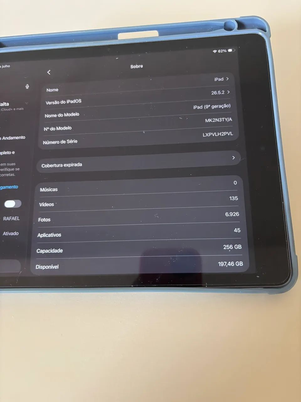 IPAD 9 geração 257 GB  completo, carregador, cabo e capa - Foto 4
