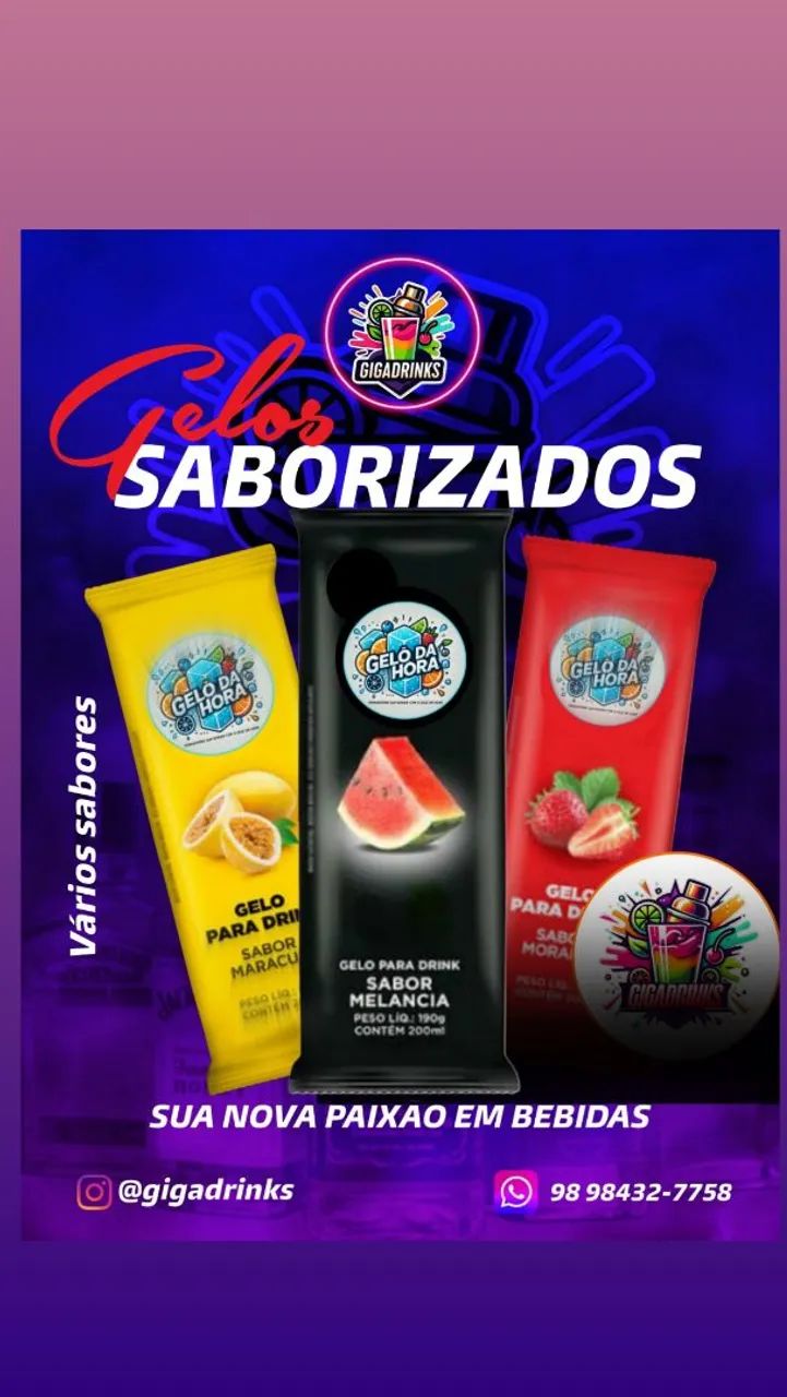 Gelos saborizado artesanais 