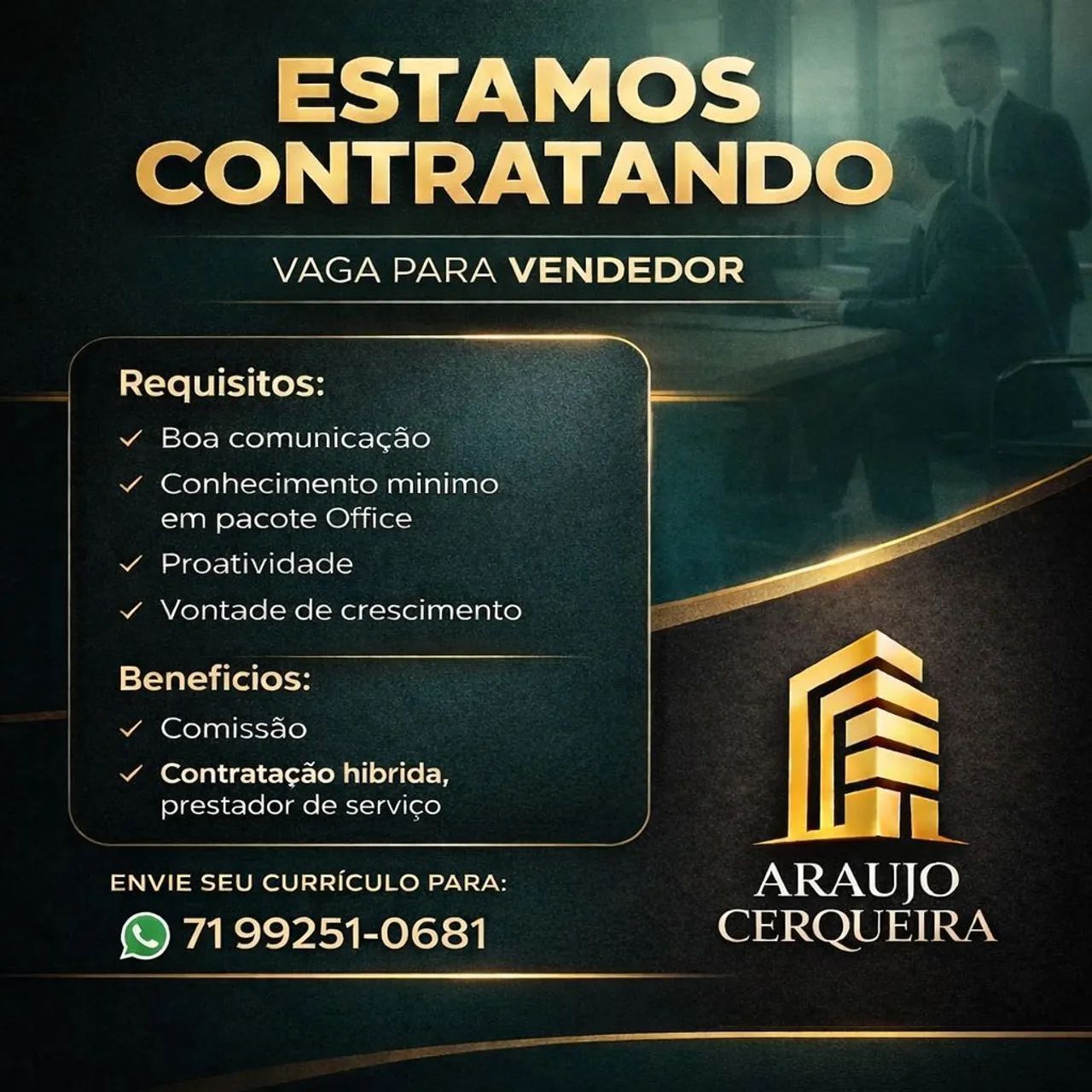 VAGA SETOR COMERCIAL