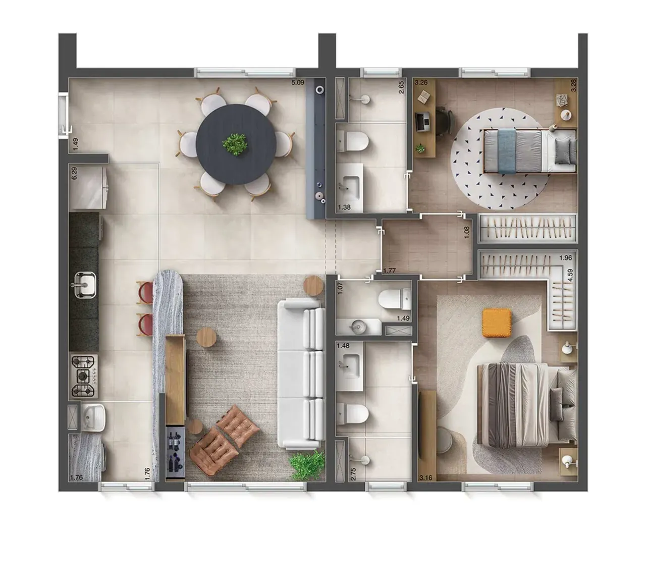 PLANTA 87m²