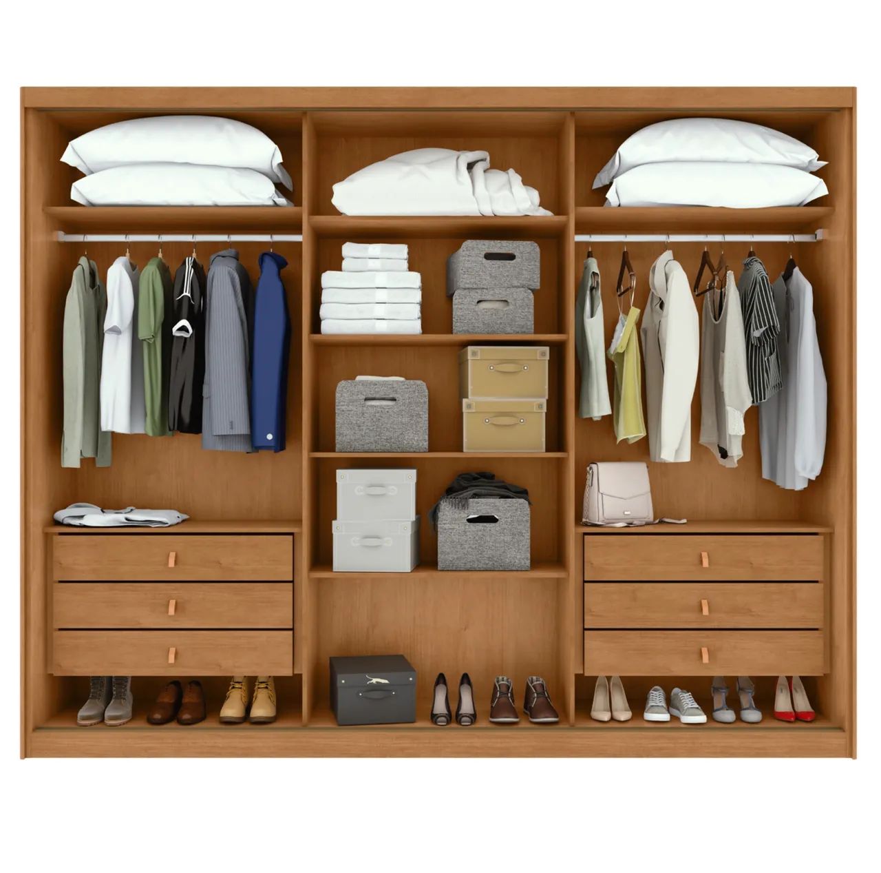 Guarda-Roupa Majestic 1,80 m com Espelho e 3 Portas