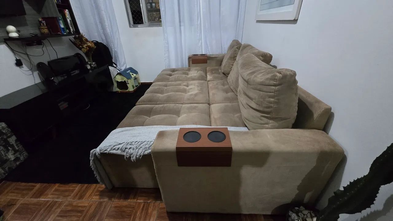 VENDO SOFÁ RETRÁTIL USADO - VIRA CAMA - Foto 2