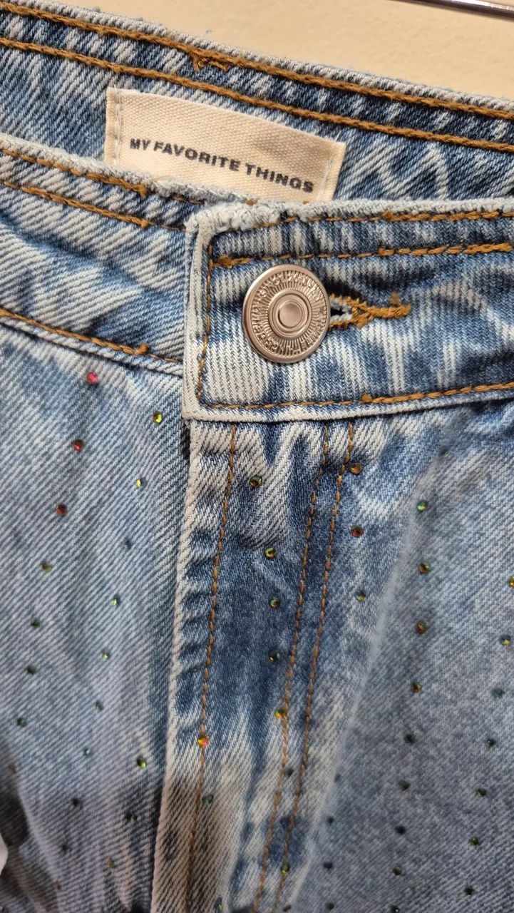 Calça Jeans Wide Leg com Strass 40 - Foto 4