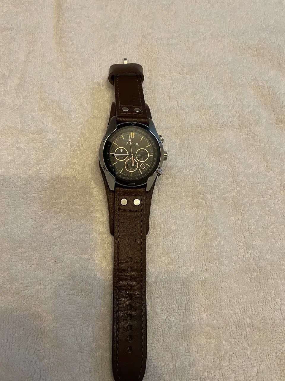 Relógio Fóssil Coachman pulseira em couro - Foto 3