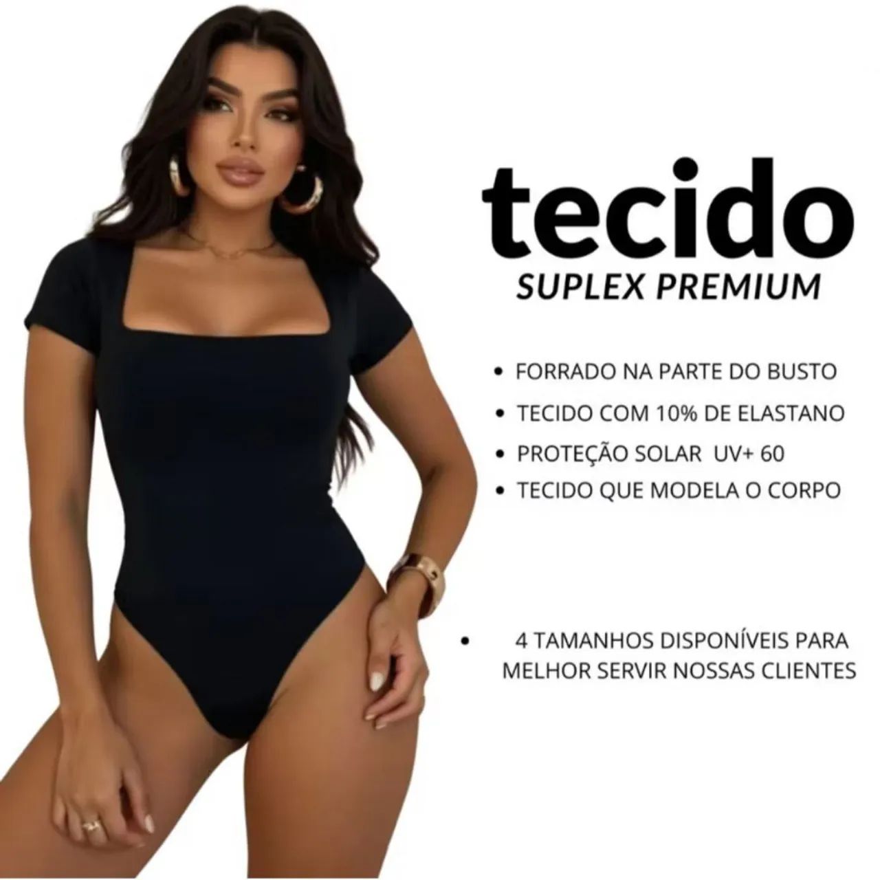 Body decote quadrado Suplex Premium NOVO - Foto 3