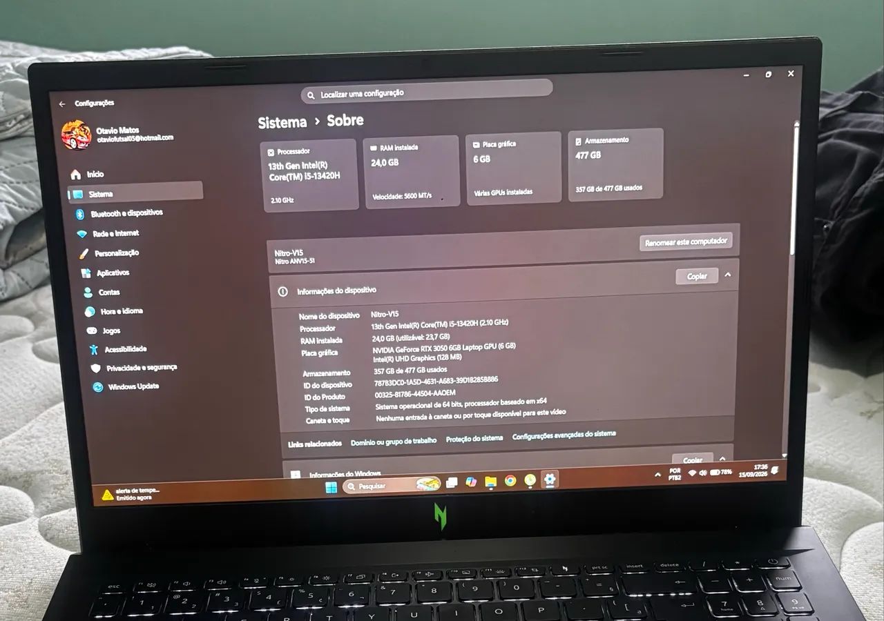 Notebook Nitro v15 rtx  - Foto 2