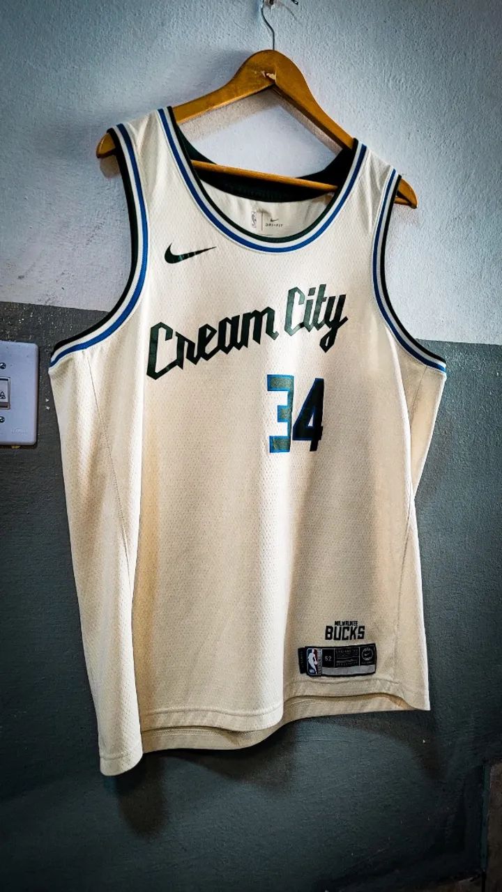 Jersey NBA Milwaukee Bucks 34 Antetokounmpo NIKE Swingman Usado