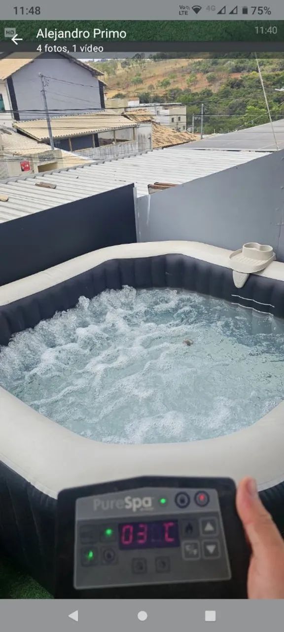 Spa inflável com aquecedor,hidro e super hidro - Foto 2